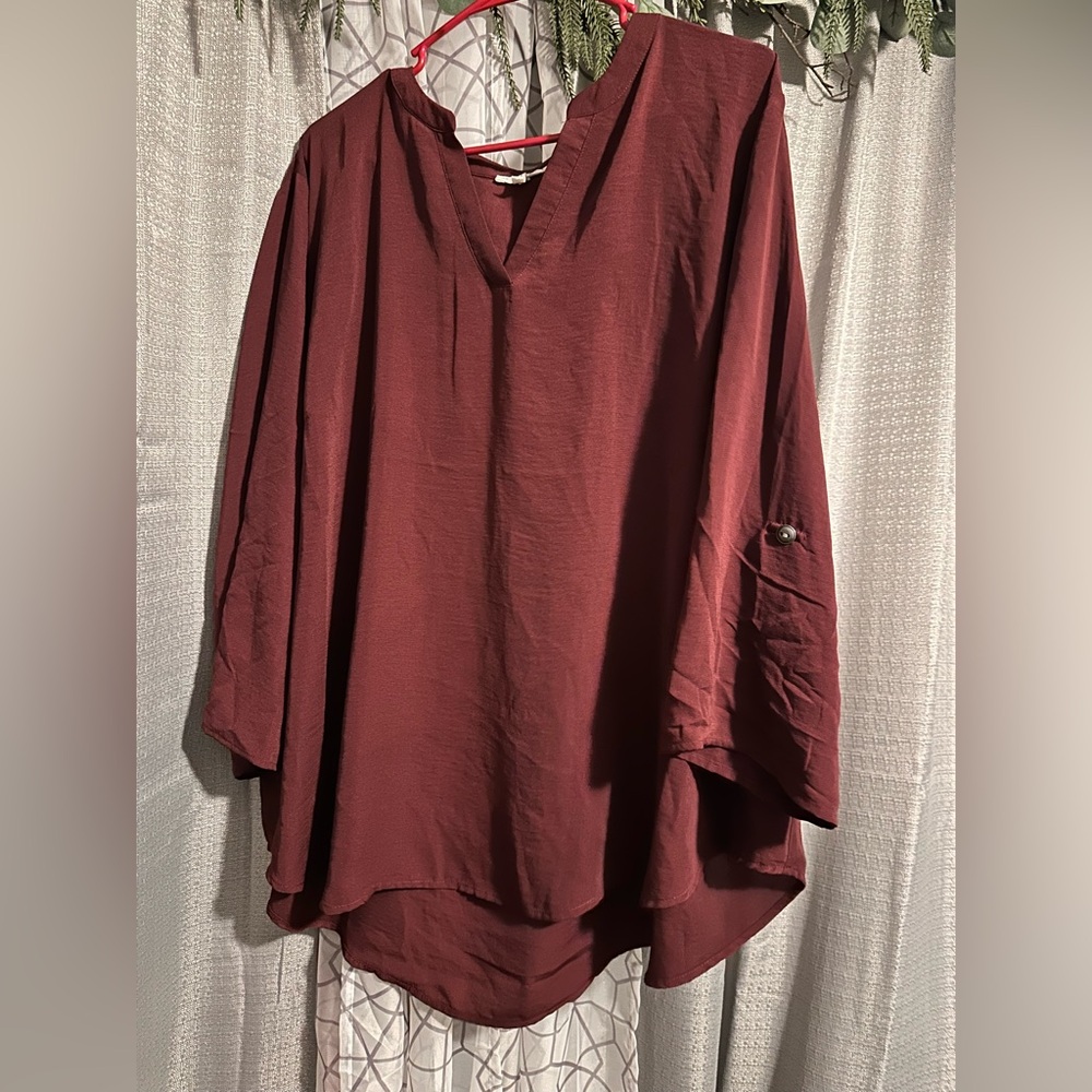 Maroon Silky Top